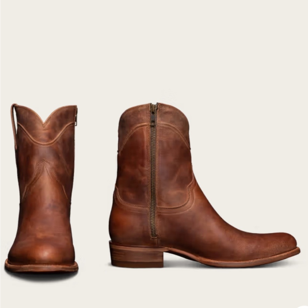 Tecovas Brown Leather Dean Zip Up Boots size 10.5